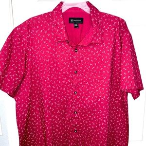 Multi grass blades button down shirt